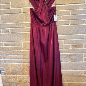 Chic Strapless Burgundy Dress